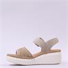 Rieker Woven Strap Wedge Sandal - Beige Multi